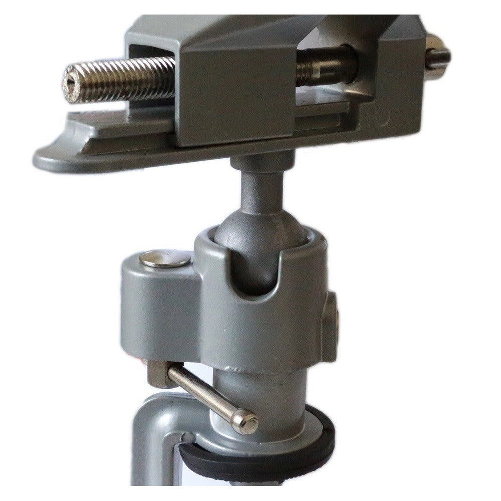 Trade Shop - Morsa Da Banco Base Girevole Snodabile Apertura Massima 50mm Fissaggio Morsetto -