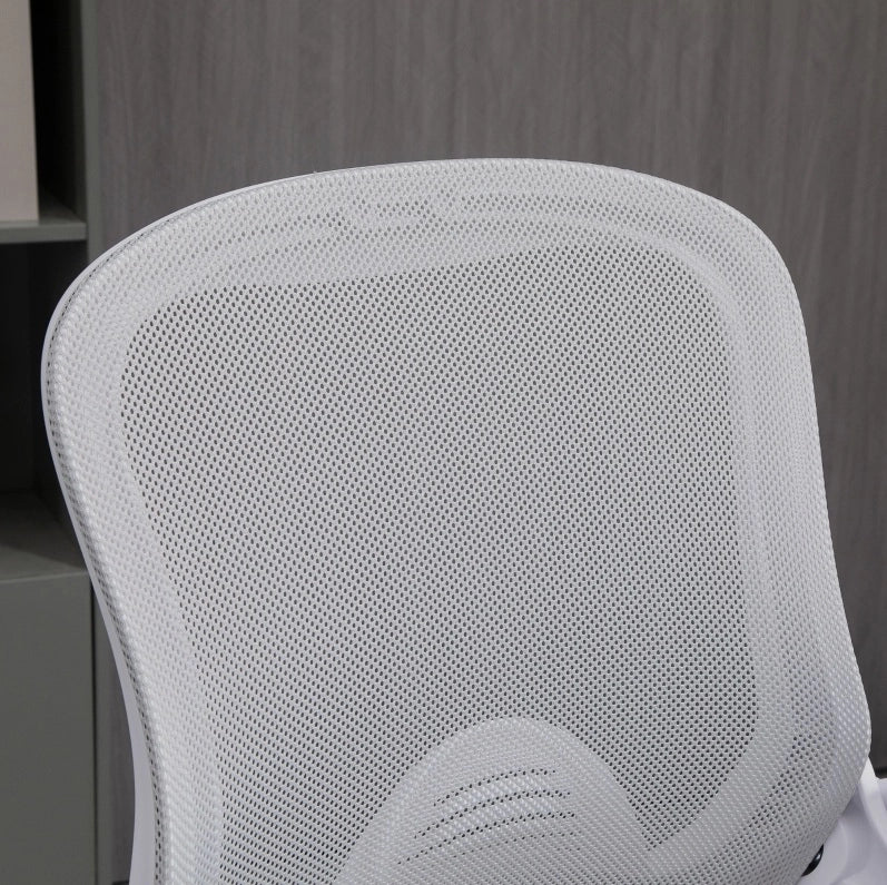 Sedia da ufficio ergonomica grigio chiaro con poggiapiedi