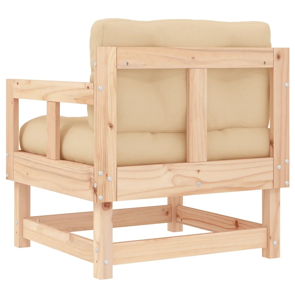 Sedia da patio-Sedie da Giardino con Cuscini 2 pz Legno Massello di Pino 198142