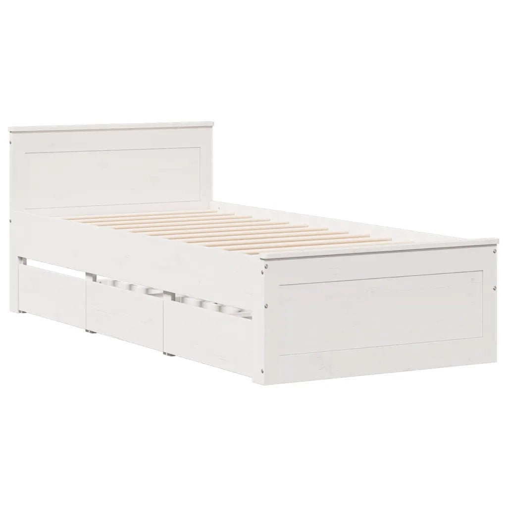 Giroletto senza Materasso con Testiera Bianco 90x200 cm Pino 3308775