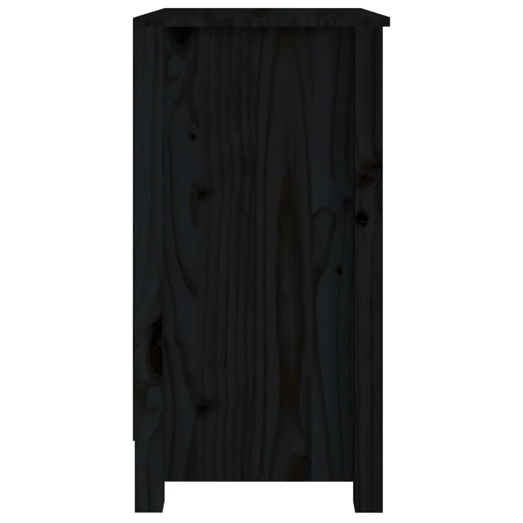 Libreria Nera 50x35x68 cm in Legno Massello di Pino 821703