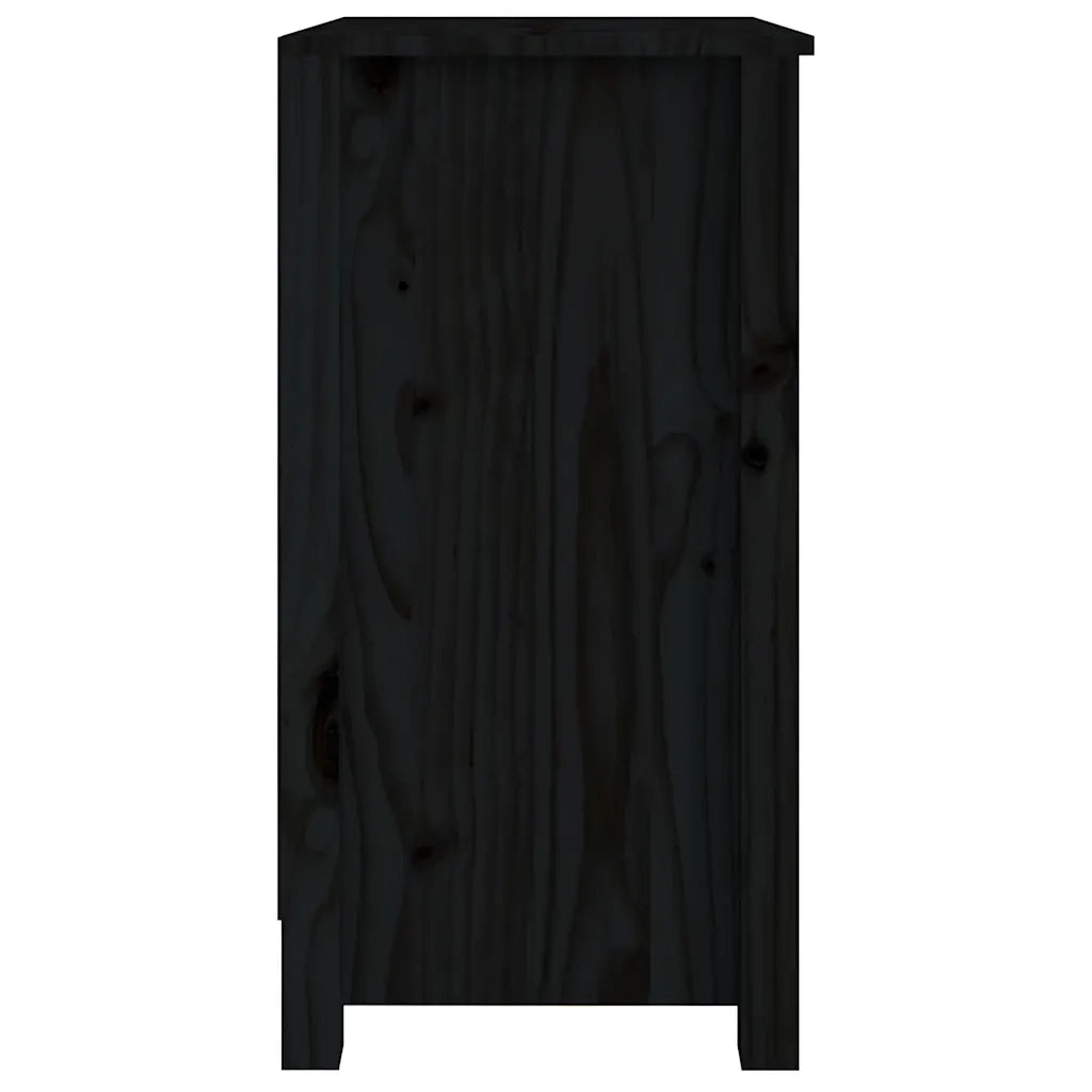 Libreria Nera 50x35x68 cm in Legno Massello di Pino 821703