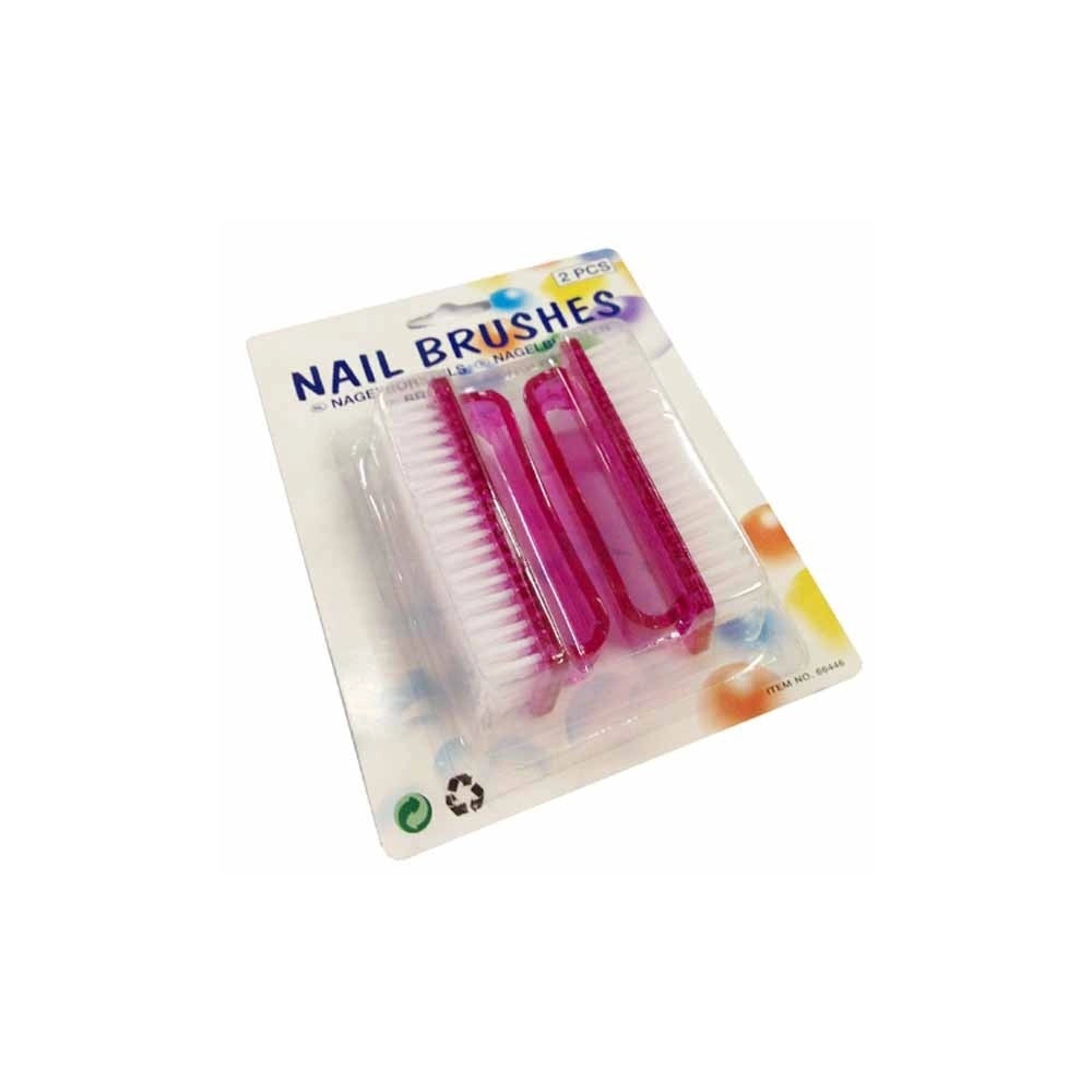 Trade Shop - Coppia Spazzolini Spazzole Pulisci Unghie Mani 9,2x3,5 Cm In 4 Colori Assortiti -