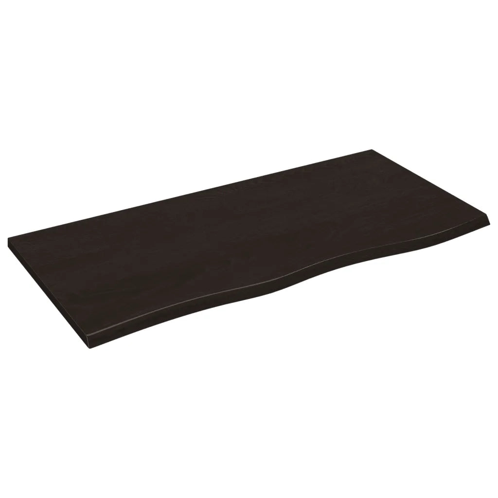 Ripiano Muro Marrone Scuro 100x50x2 cm Massello Rovere Trattato 363806