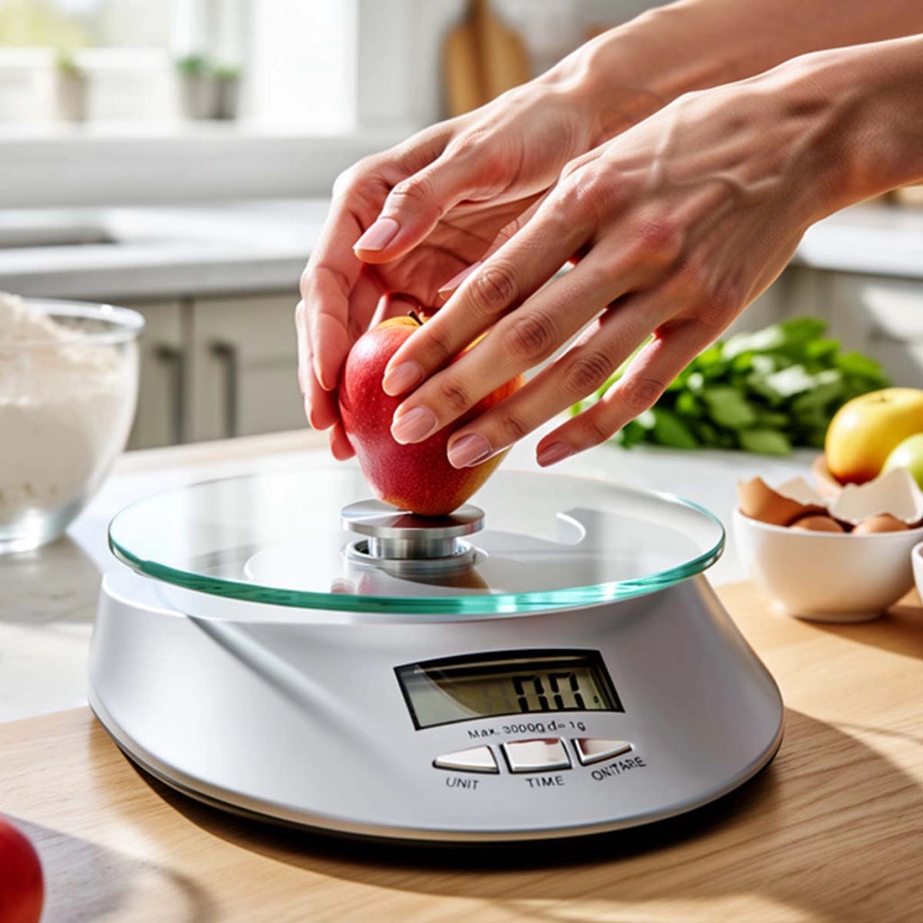 Bilancia Digitale 5Kg per Pasticceria con Piatto in Vetro Temperato Argento Avizar
