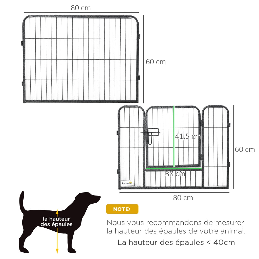 Recinto modulare per cani conigli animali ¨C Xylo ¨C acciaio grigio 80x60cm