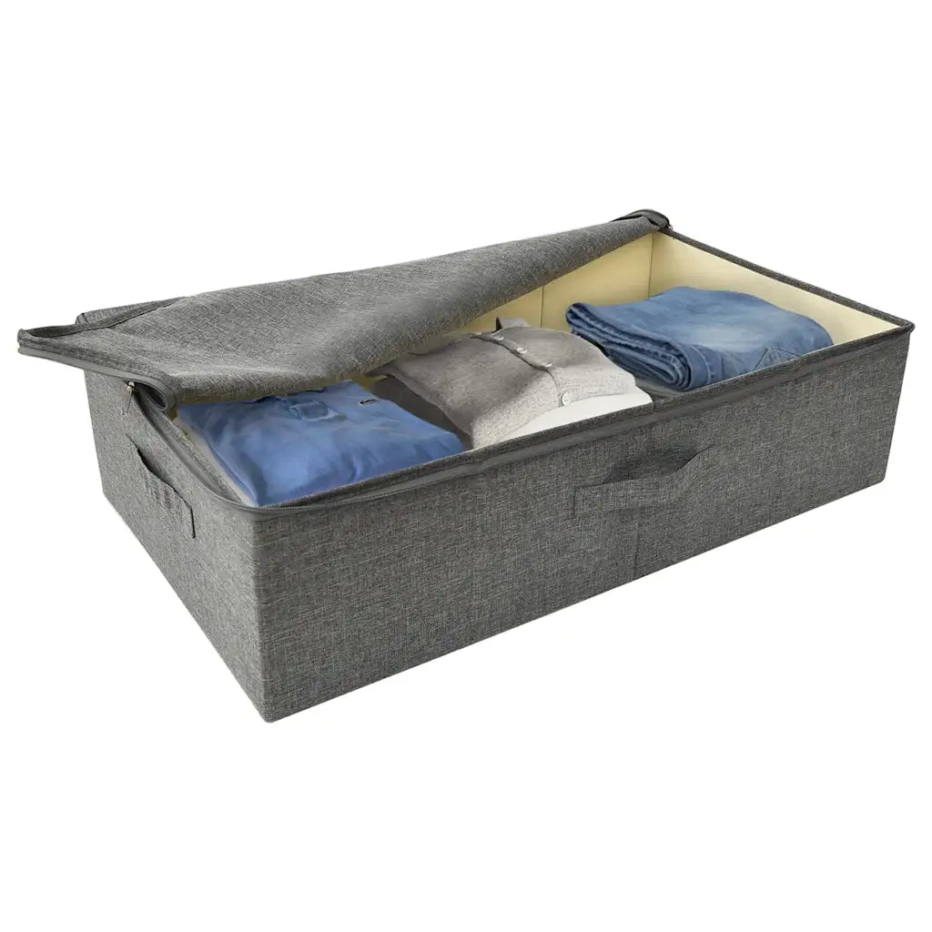 Scatole Portaoggetti 2pz in Tessuto 70x40x18 cm Antracite 332904