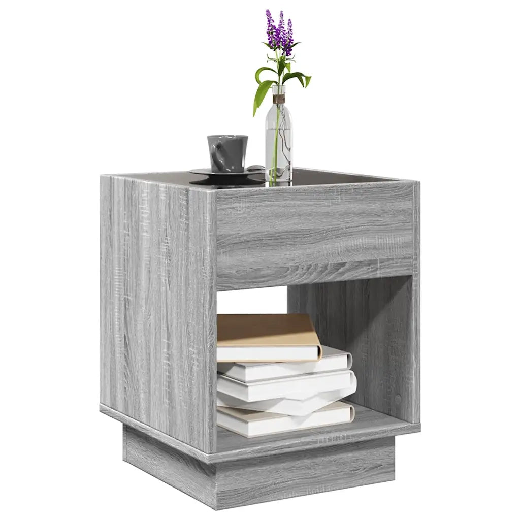 Tavolino da Salotto con LED Infinity Grigio Sonoma 40x40x50 cm 847649