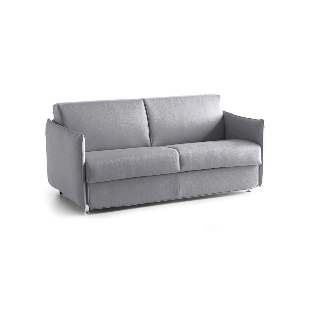 Verceia, Divano Letto 2 Posti Sfoderabile Made in Italy, 160x95 cm Grigio