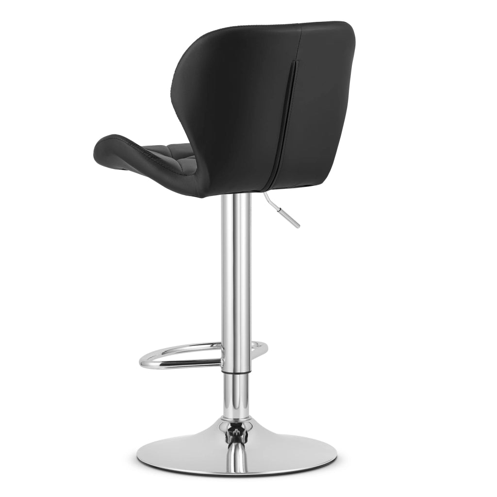 Sgabello VALORA WEST - Similpelle nera, base cromata per soggiorno, cucina
