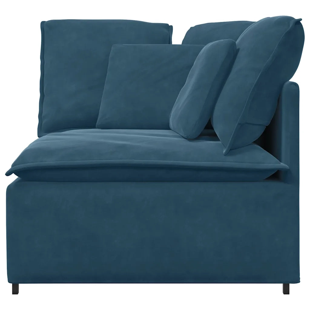 Modulo Angolare Divano Modulare con Cuscini Blu 100 cm CFW6214049