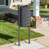 Cassetta postale condominiale autoportante 6 posti, 1 modulo, antracite 556 x 270 x 1500 mm