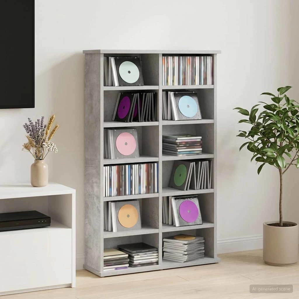 Mobile per CD Grigio Cemento 60 x 17 x 92 cm 8012736