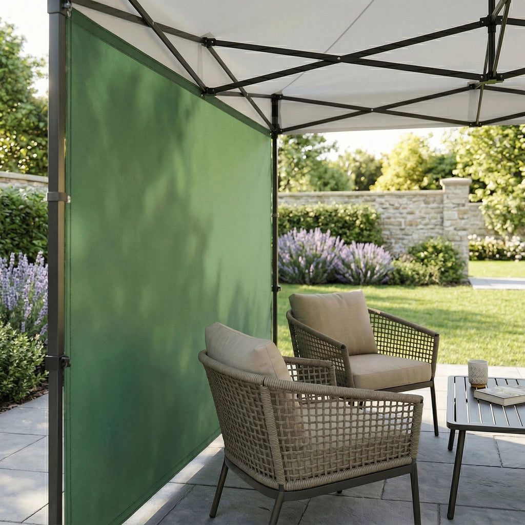 Telo laterale per gazebo da giardino. Telo di ricambio in PVC con velcro. Colore Verde 300X200H cm