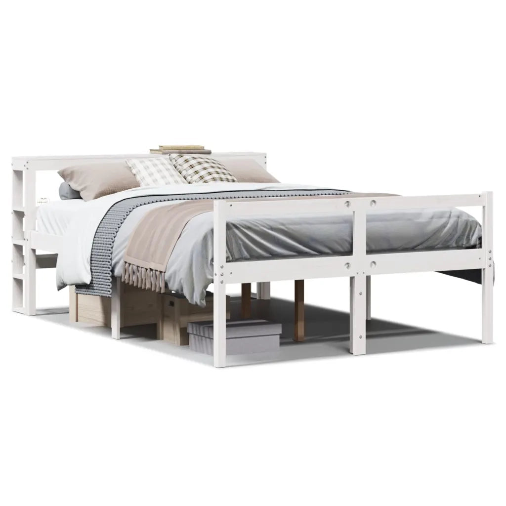 vidaXL Letto Anziani con Testiera Bianco 120x190cm Legno Massello Pino