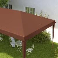 Gazebo 6 x 3 m da Giardino Pop-up Pieghevole con Borsa Inclusa, Acciaio Epossidico Oxford ad Alta Densità, Marrone