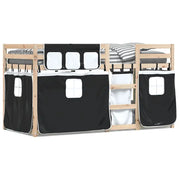 Letto singolo | Letto per adulti | Letto a Castello senza Materasso Bianco e Nero 90x190cm in Pino
