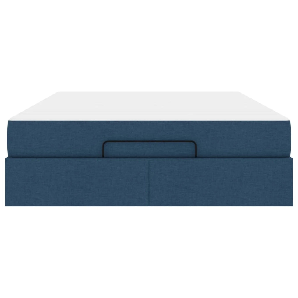 Struttura letto con materasso con materasso 2 pcs Blu Tessuto
