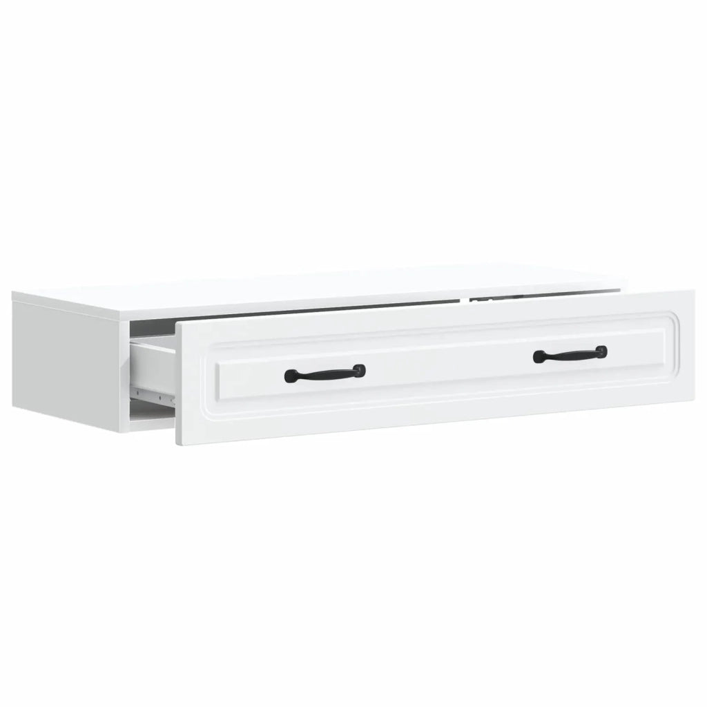 Tavolino da Parete Laterale Bianco 87,5 x 34,5 x 17 cm 899345
