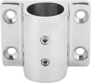 Supporto per Corrimano in Acciaio Inossidabile - Fermo Marittimo - Base Quadrata - Tubo per Barche - Base Rettilinea - Adatto per 22mm - Accessorio per Barche