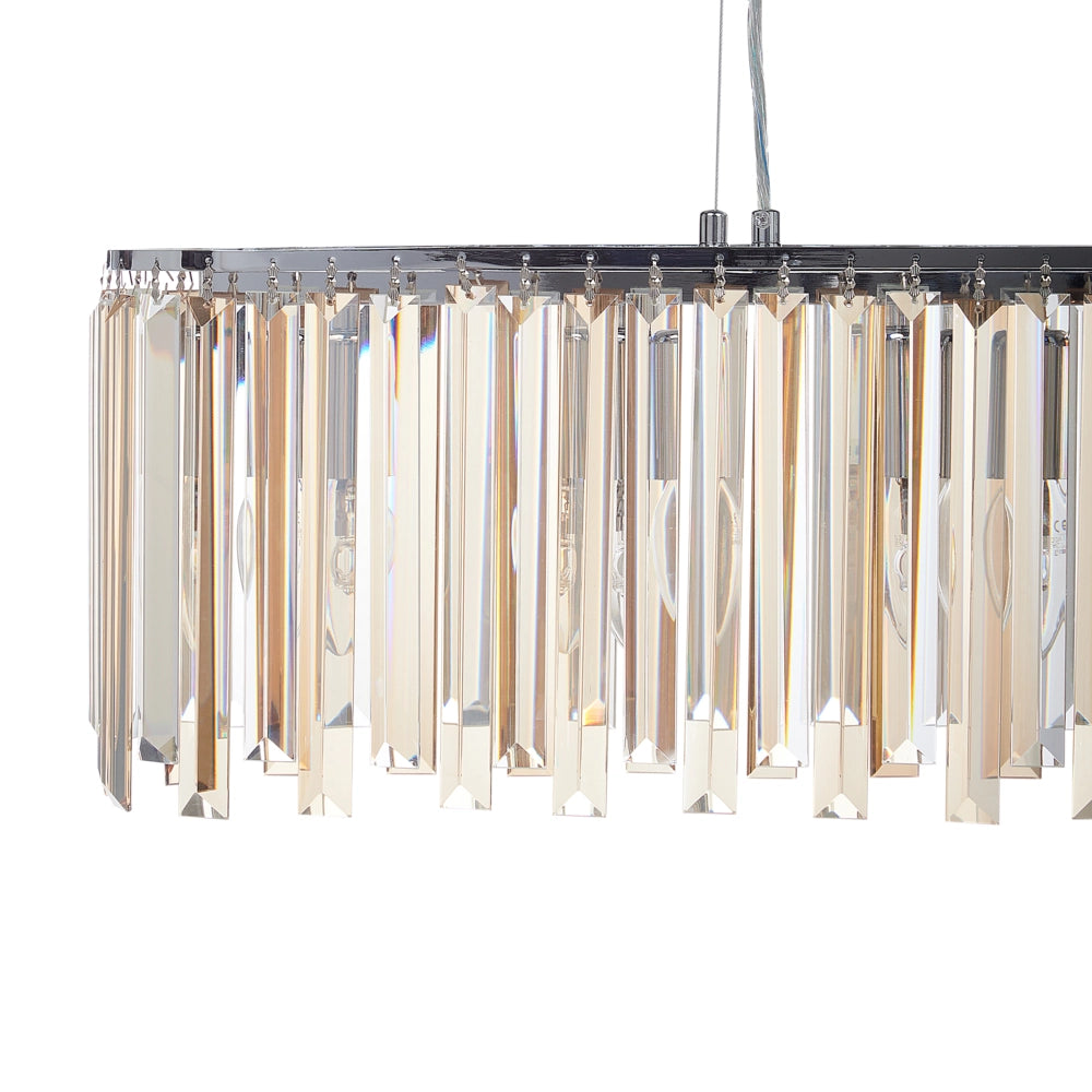 Lampadario in ferro argentato con cristalli di vetro Finitura cromata Illuminazione in stile glamour Soggiorno Sala da pranzo