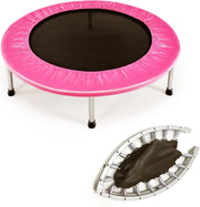Mini Trampolino Ø96 cm, Trampolino Elastico per Fitness Pieghevole, per Bambini con Capacità di 150 kg, con Piedini Antiscivolo, Tappeto Fitness per Allenamento Interno