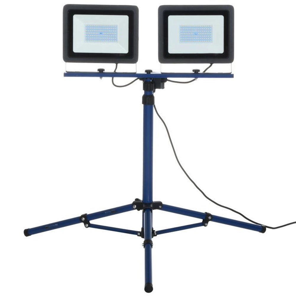 2 x Set 100 W Fari a Led Sostegno Treppiedi Pieghevole Regolabile 4000K Cavo 3m