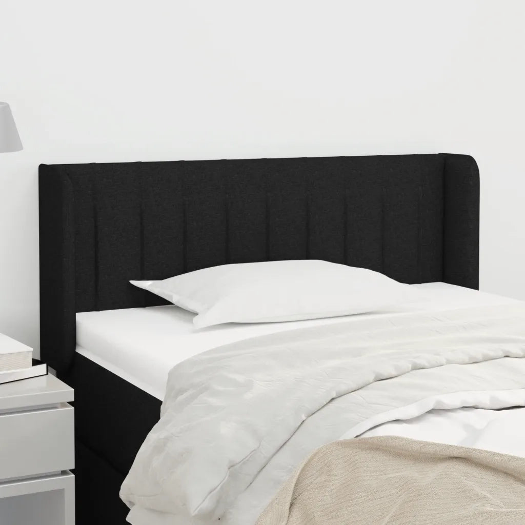 Testiera ad Orecchio Nera 93x16x78/88 cm in Tessuto 3118990