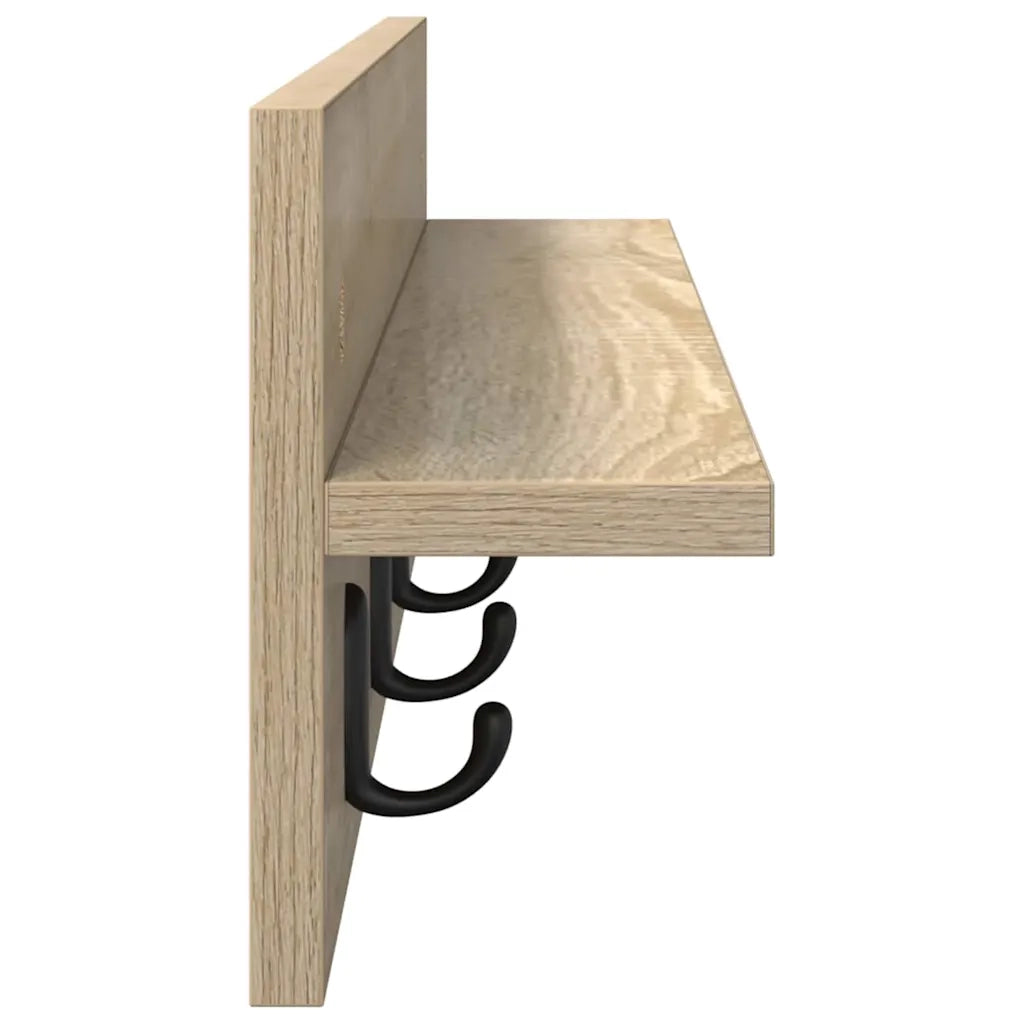 Appendiabiti a muro Rovere Sonoma 80 x 10,5 x 18 cm 874397