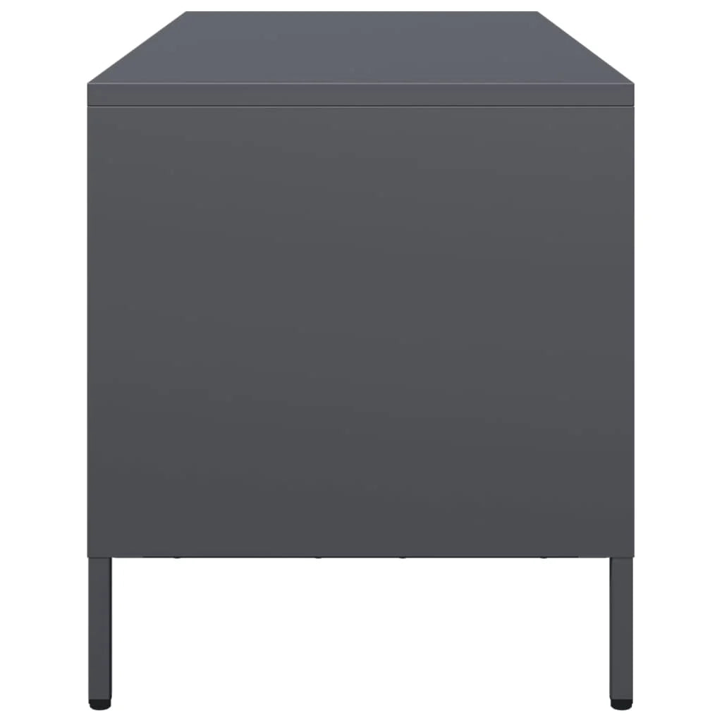 Mobile TV multimediale scaffale TV credenza mobile TV sala da pranzo soggiorno camera da letto 101,5 x 39 x 43,5 cm acciaio laminato a freddo antracite 02_0026386