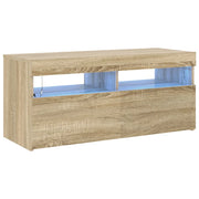 Mobile Porta TV con Luci LED-Credenza TV Rovere Sonoma 90x35x40 cm