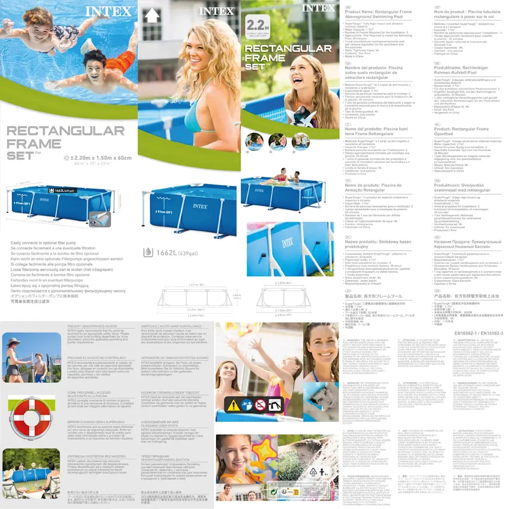 INTEX Piscina Rectangular Frame 220x150x60 cm 28270NP 91481