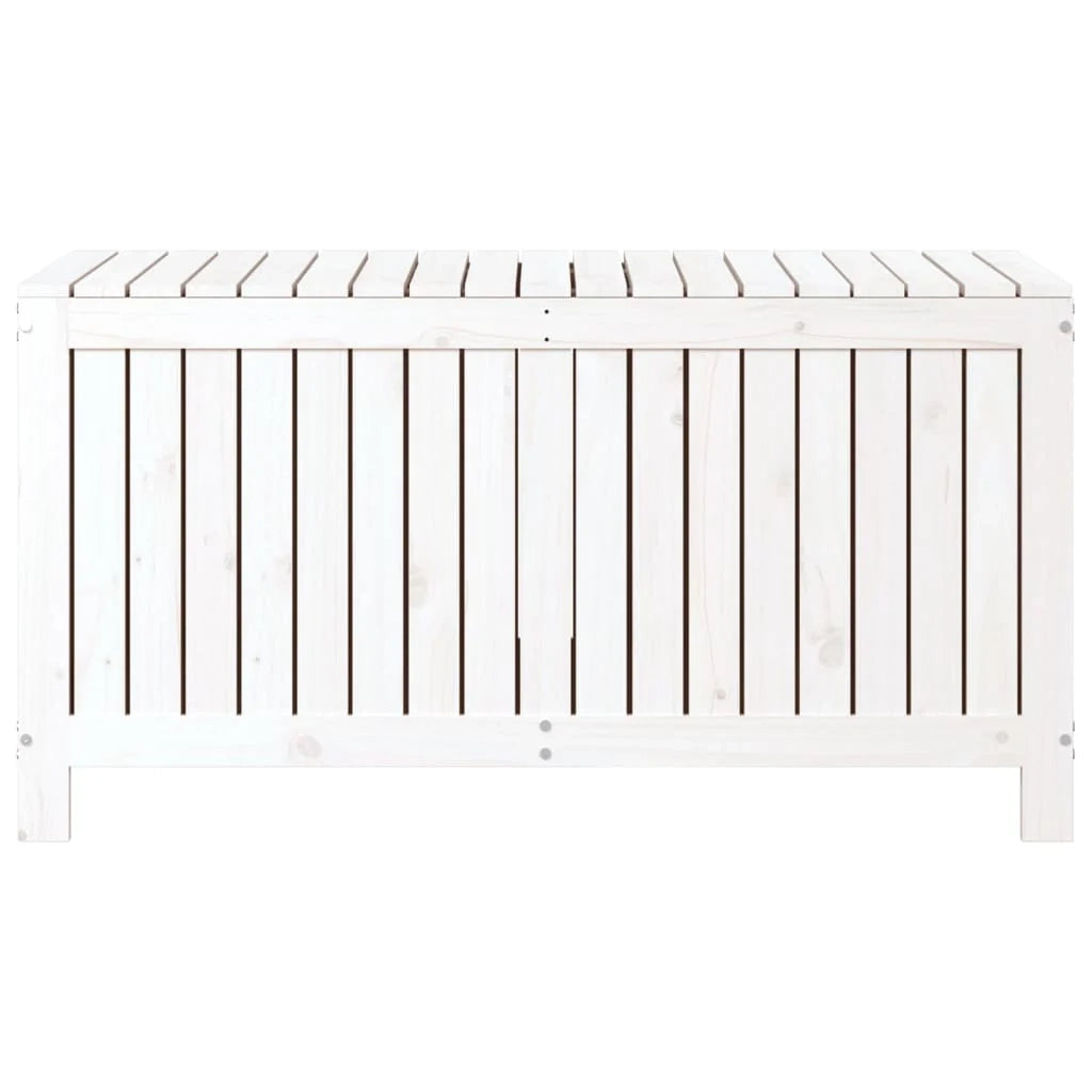 Contenitore/cassapanca da giardino bianca 121 x 55 x 64 cm legno di pino 02_0013070