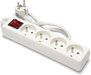 Scatola di alimentazione 4 prese 10/16 A con interruttore 3G1 mm2 - MULTIP-FR-I-4