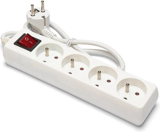 Scatola di alimentazione 4 prese 10/16 A con interruttore 3G1 mm2 - MULTIP-FR-I-4