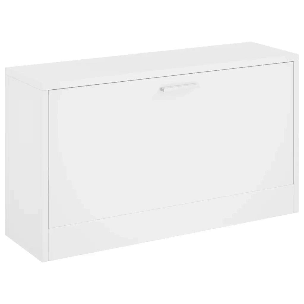 Panca Scarpiera Bianco Lucido 80x24x45 cm in Legno di Argilla 342643