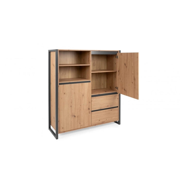 Credenza alta L120XP40XH140 Denver51 colore quercia antracite