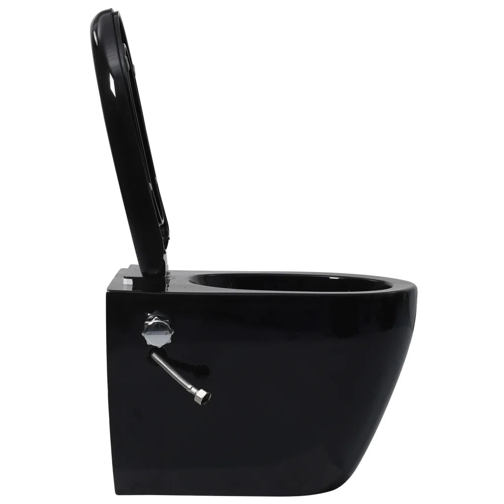 Toilette Senza Bordi Muro con Cassetta Scomparsa Ceramica Nera CFW8820871
