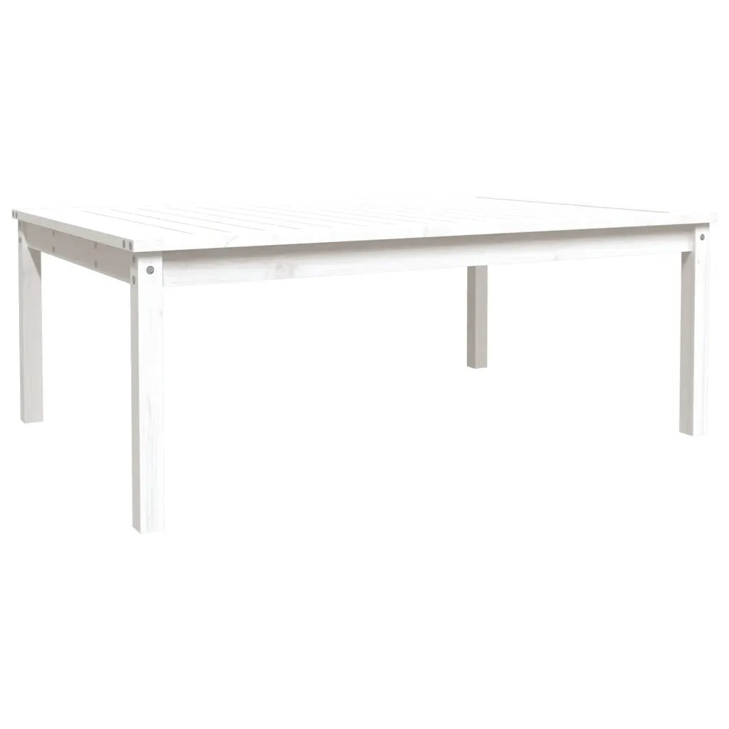Tavolo da Giardino | Tavolino da esterno Bianco 121x82,5x45 cm Legno Massello di Pino