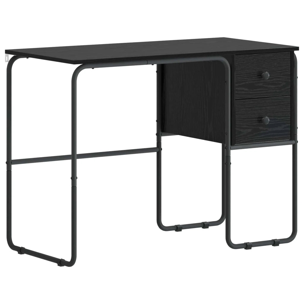 Scrivania con Spazio di Archiviazione Rovere Nero 8008002