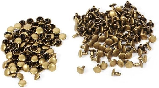 100 Set di Viti a Doppia Testa in Metallo 8x8mm per Accessori DIY - Bronzo.