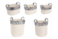 Set 2 Portabiancheria e 3 Ceste Veronica Tonde in Poliestere