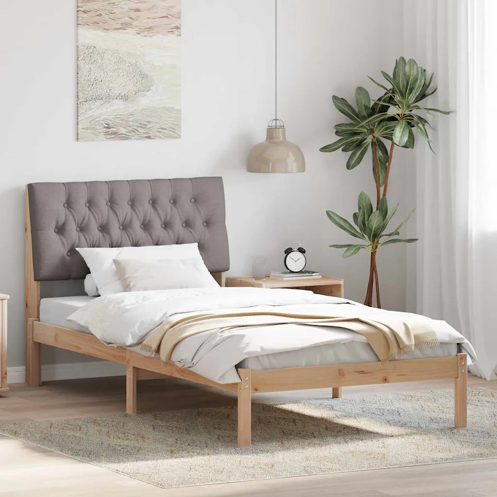 Letto con Testiera Rivestita con testiera Marrone 100 x 200 cm