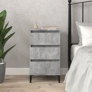 Comodino Grigio Cemento 40x35x70 cm in Legno Multistrato 819672