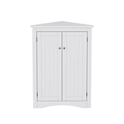 Mobile angolare da bagno con 2 ante e 2 ripiani; per bagno; in MDF; 61.5×80 cm; bianco