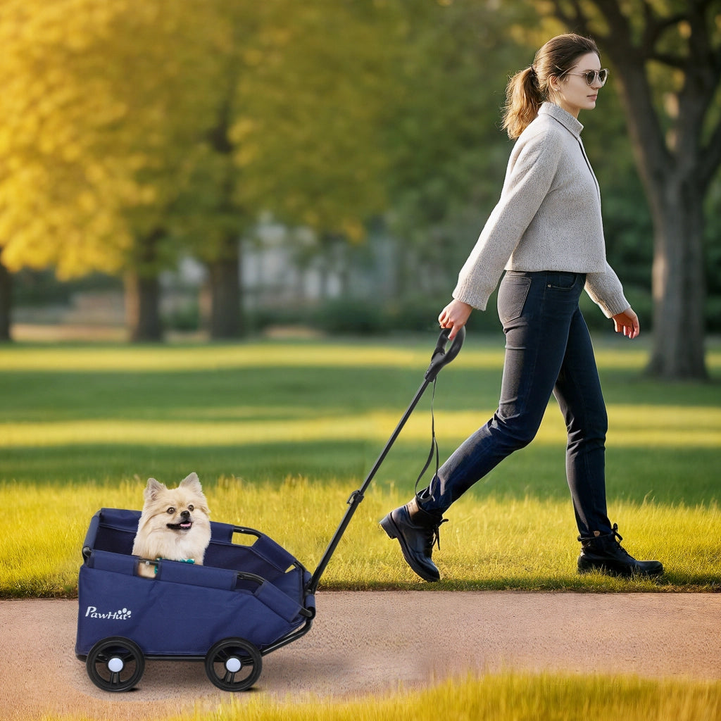 Passeggino per Cani Pieghevole ¨C Xylo ¨C Acciaio e Tessuto Oxford, 53x45x28 cm, Blu Scuro