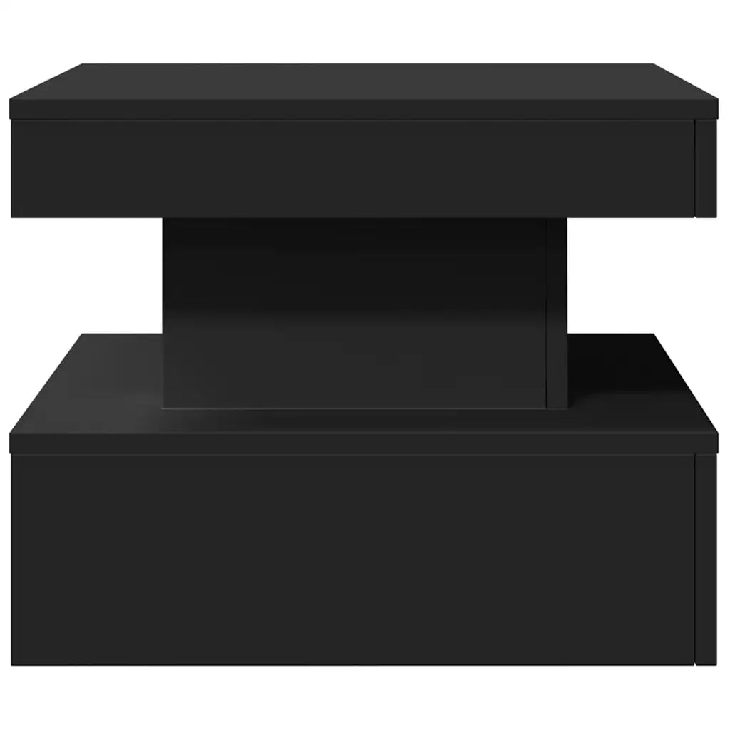 Tavolino da salotto | Tavolino da caff¨¨ | Tavolino da Soggiorno con Luci LED Nero 50x50x40 cm