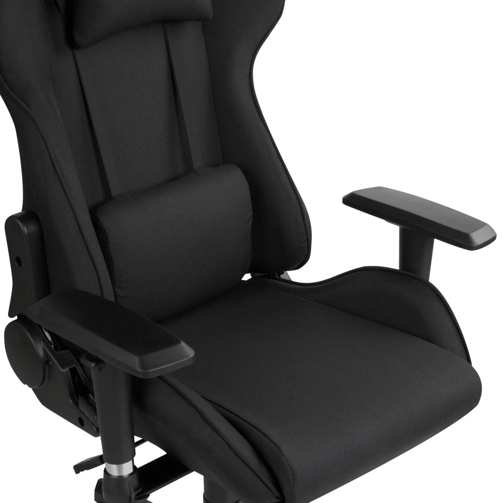 Sedia da ufficio ergonomica in tessuto con braccioli regolabili di colore nero poltrona gaming stile moderno