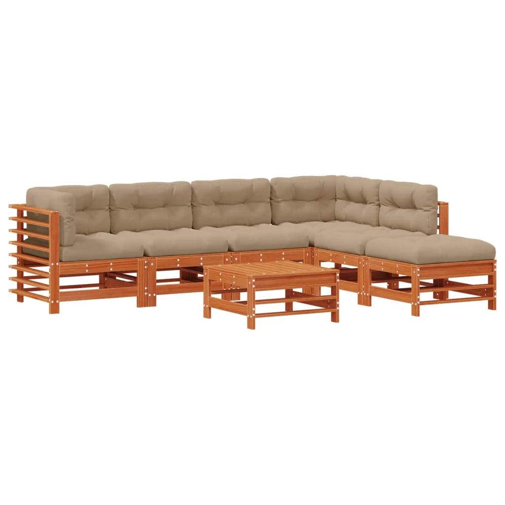 Set Lounge da Giardino 7 pcs Marrone Cerato