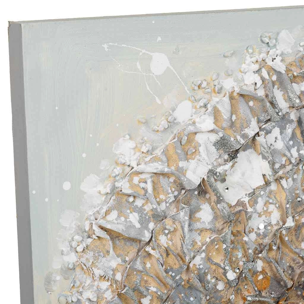 Quadro dipinto a mano con rilievo marrone 50x100x3h